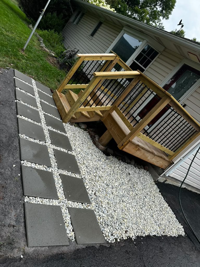 Paver walkway installation at a Connecticut residential property