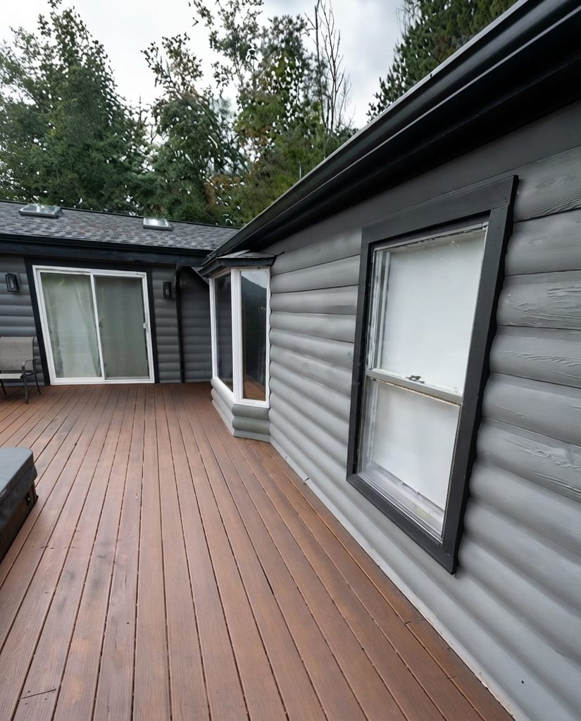 After deck painting Connecticut project showing a professionally refreshed outdoor deck